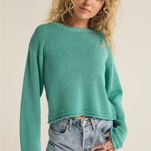Z Supply Emerson Crew Neck Sweater in Botanical Green